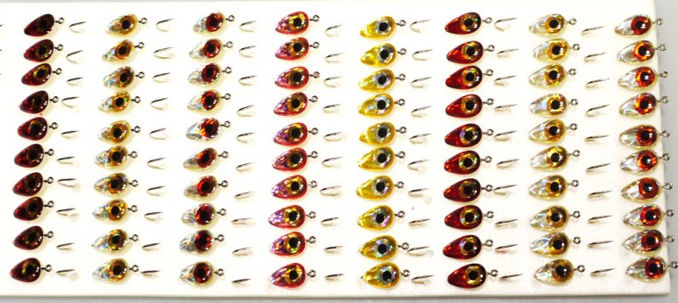 Мормышка Lumikom фосфорная N25-К, с флексом (крючок №6) (80 шт./уп.)