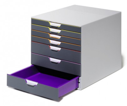 Бокс для документов Durable 7607-27 Varicolor 7 выдвижных ящиков 292x280x356мм ассорти/серый Бокс для документов Durable 7607-27 Varicolor 7 выдвижных ящиков 292x280x356мм ассорти/серый