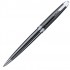 Шариковая ручка Pierre Cardin Progress, цвет - полосы - черный, хром; черный колпачок. Упаковка B.