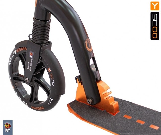 Самокат Y-Scoo RT 205 Slicker Deluxe с амортизатором gold