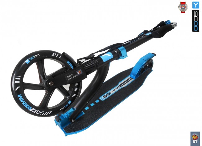 Самокат Y-Scoo RT 205 Slicker Deluxe с амортизатором blue