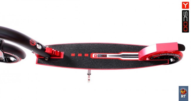 Самокат Y-Scoo RT 180 Slicker с амортизатором Deluxe red