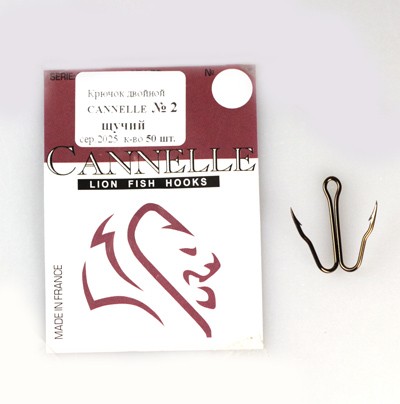 Крючки-двойники Cannelle щучий N 2 (50 шт./уп.)