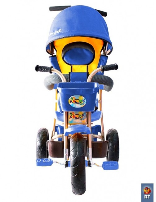 Л001 3-х колесный велосипед Galaxy Лучик с капюшоном синий