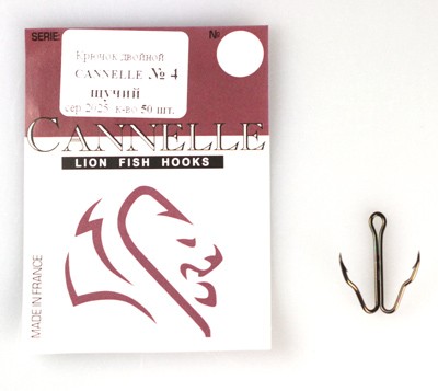 Крючки-двойники Cannelle щучий N 4 (50 шт./уп.)