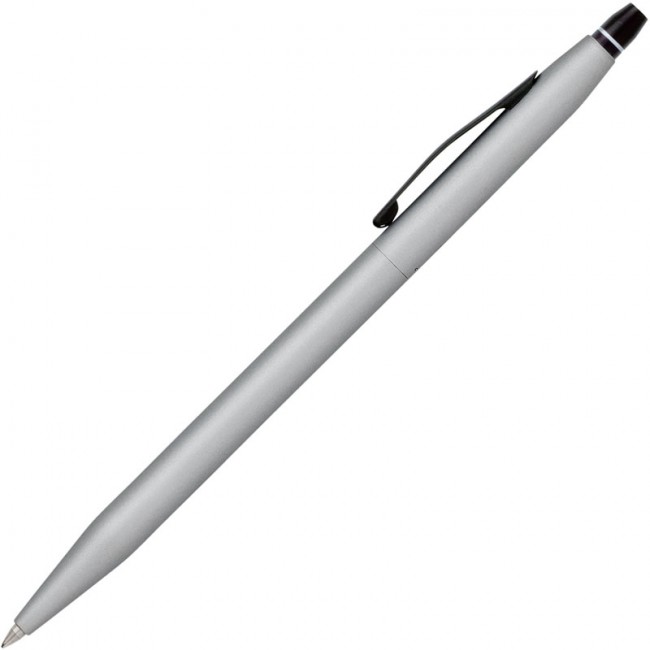 Ручка-роллер Cross Click без колпачка с тонким стержнем. Цвет - серебристый матовый.