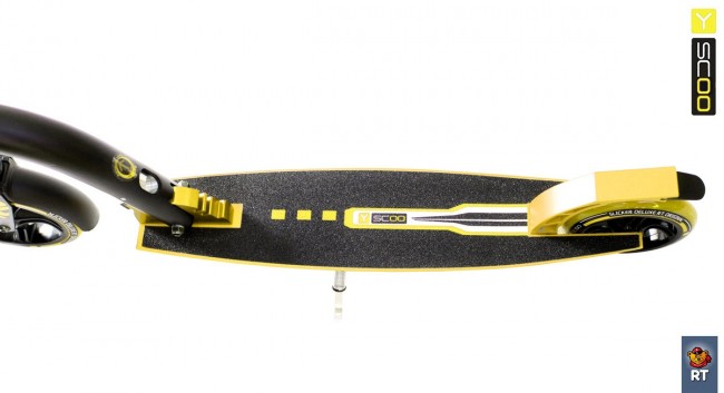 Самокат Y-Scoo RT 180 Slicker с амортизатором Deluxe yellow