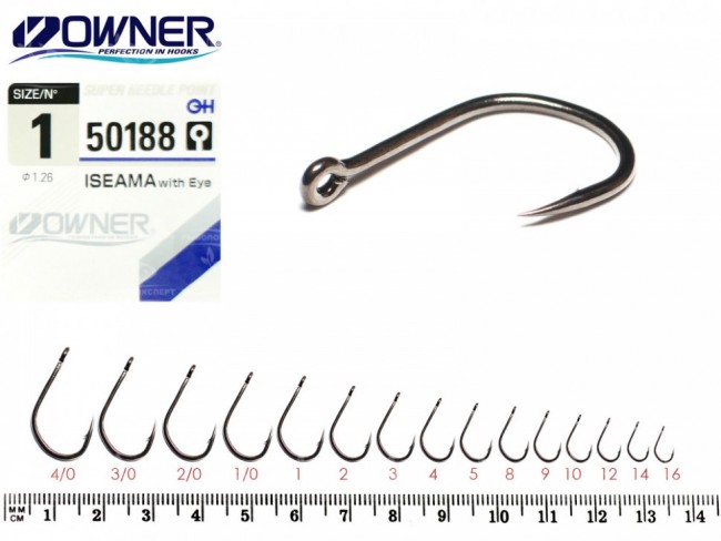Крючки Owner 50188 Iseama With EYE №2 (10пак./уп.) (5шт./пак.)