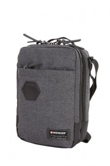 Сумка наплечная вертикальная Wenger, cерая, ткань Grey Heather/ полиэстер 600D PU, 19х11х28 см, 6 л Сумка наплечная вертикальная Wenger, cерая, ткань Grey Heather/ полиэстер 600D PU, 19х11х28 см, 6 л