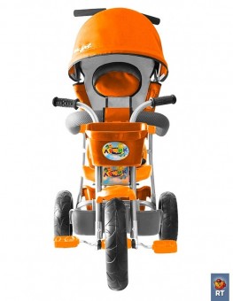 Л001 3-х колесный велосипед Galaxy Лучик с капюшоном оранжевый