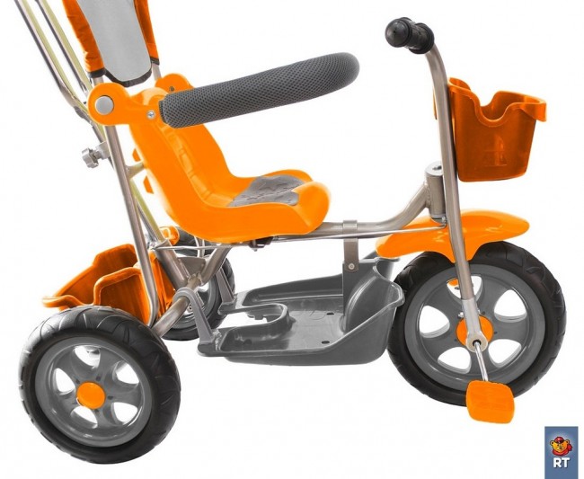 Л001 3-х колесный велосипед Galaxy Лучик с капюшоном оранжевый