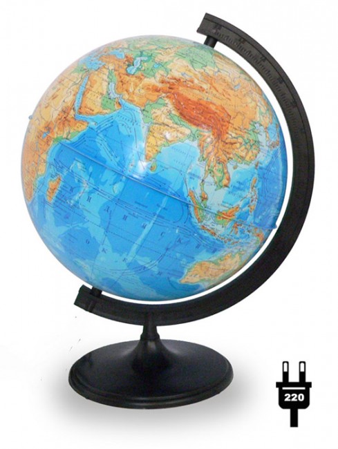 Глобус физический диаметр 320 мм с подсветкой Глобус физический диаметр 320 мм с подсветкой