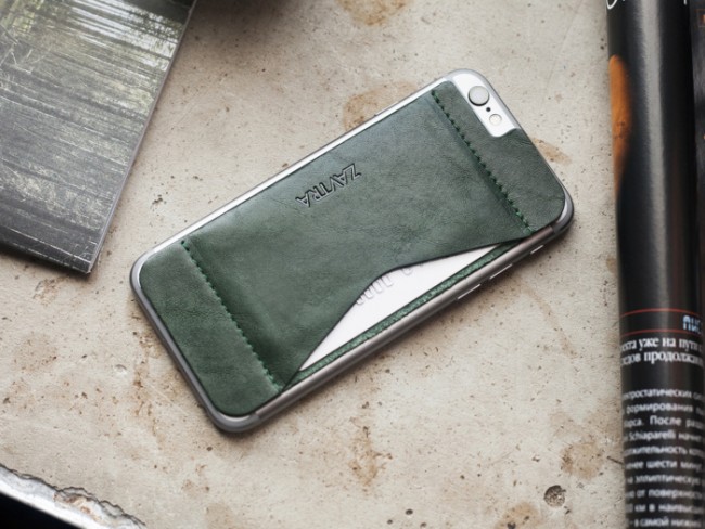 Накладка-кошелек Zavtra для iPhone 6 / 6s, из натуральной кожи, зеленый