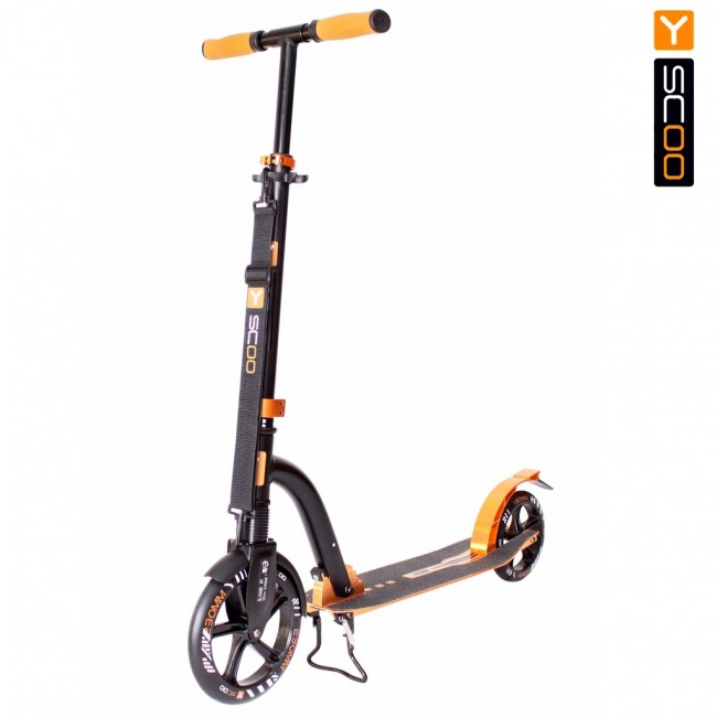 Самокат Y-Scoo RT 230 Slicker Deluxe Technology с амортизатором gold