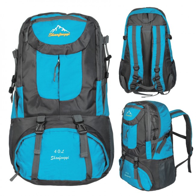Рюкзак Shanfenqyi 40л -  спортивный   (городской) -  В48*Ш30*Г20 - усилен. спинка -  цв. Сер./синий(Borner-21)