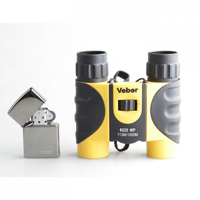 Бинокль Veber 8x25 WP, желто-черный Бинокль Veber 8x25 WP, желто-черный