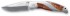 Нож складной Stinger, 80 мм   (серебристый), рукоять: сталь/дерево (серебр.-корич.)