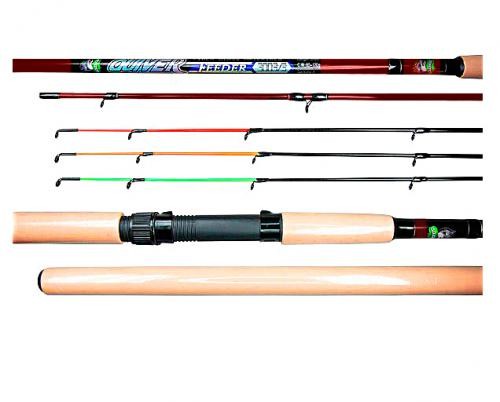 Удилище Cloudwolf Ouiver 4,5м, - секций 4,80-120гр, фибергл., цв. бордовый+компл. 3 хлыста