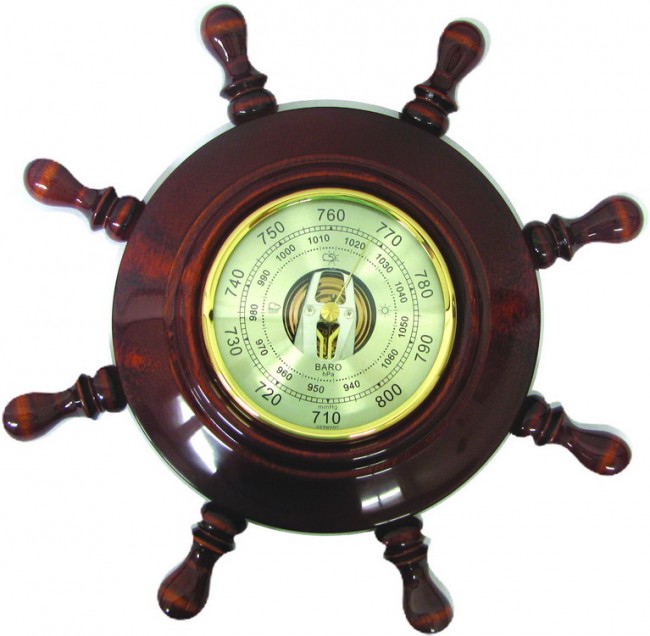 Барометр Бриг+ Шбст 03 (сувенирный, штурвал), d 320мм, корпус дерево
