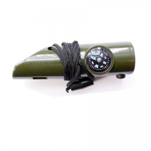 Свисток с компасом и фонарем, пластик
