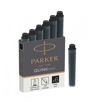 Чернильный мини картридж Parker для перьевой ручки. Черный Чернильный мини картридж Parker для перьевой ручки. Черный
