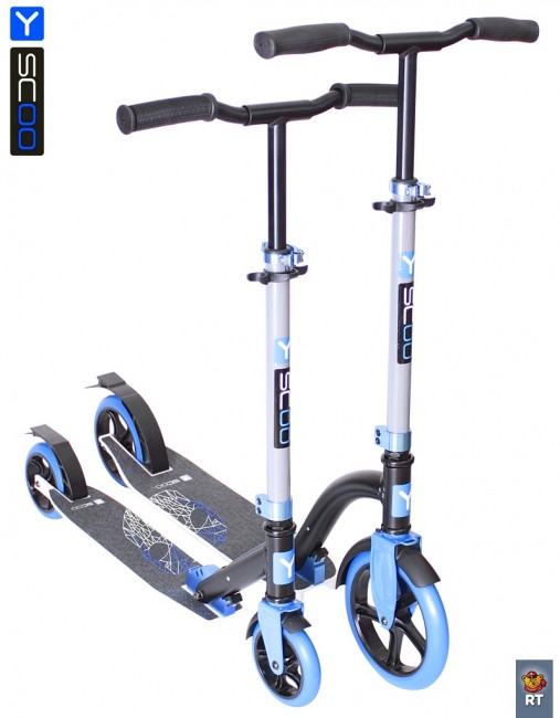 Самокат Y-Scoo RT 230 Slicker Family design Skull blue