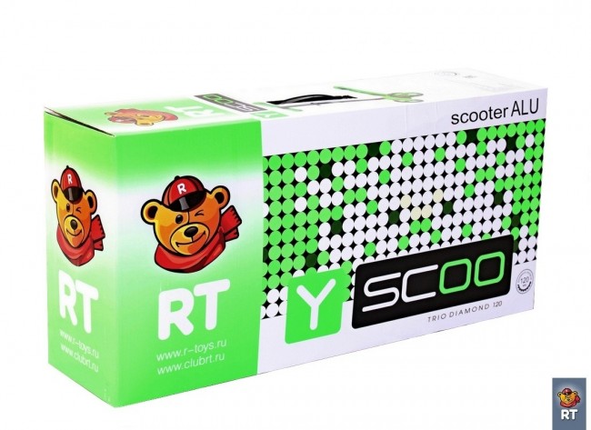 Самокат 3-х кол. Y-Scoo RT Trio Diamond 120 black