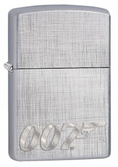 Зажигалка Zippo James Bond с покрытием Brushed Chrome, латунь/сталь, серебристая, 36x12x56 мм Зажигалка Zippo James Bond с покрытием Brushed Chrome, латунь/сталь, серебристая, 36x12x56 мм