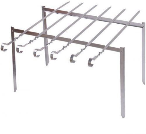 Мангал складной, 52*33 см с 6 шампурами, нерж. сталь, в чехле(подставка под шампура(1,2 мм)(16120-8)