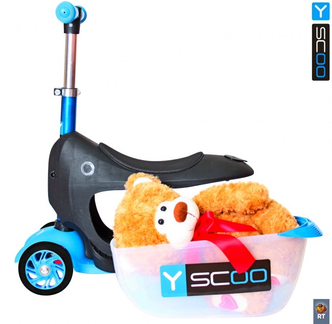 Каталка-самокат 3 в 1 Y-Scoo Mini Jump&Go aqua