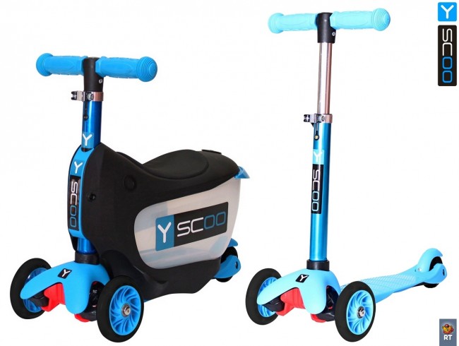 Каталка-самокат 3 в 1 Y-Scoo Mini Jump&Go aqua