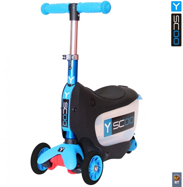 Каталка-самокат 3 в 1 Y-Scoo Mini Jump&Go aqua