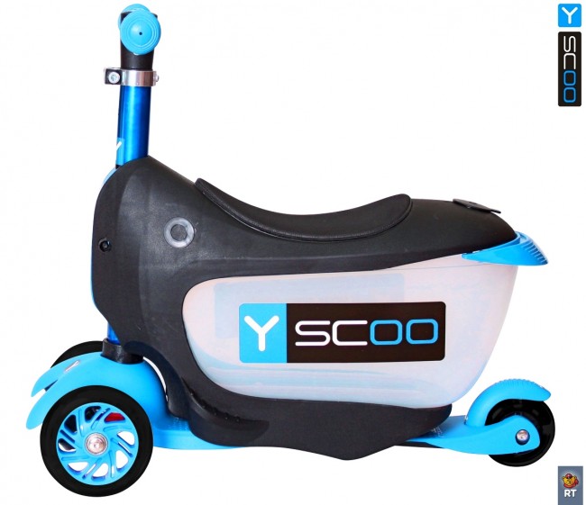 Каталка-самокат 3 в 1 Y-Scoo Mini Jump&Go aqua