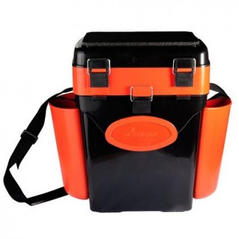 Ящик зимний Helios FishBox В40*Ш31(43 с учетом навесных карманов)*Г23, 10л, оранжевый (4)