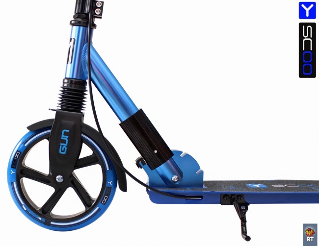 Самокат Y-Scoo RT 205 GUN с ручным тормозом blue