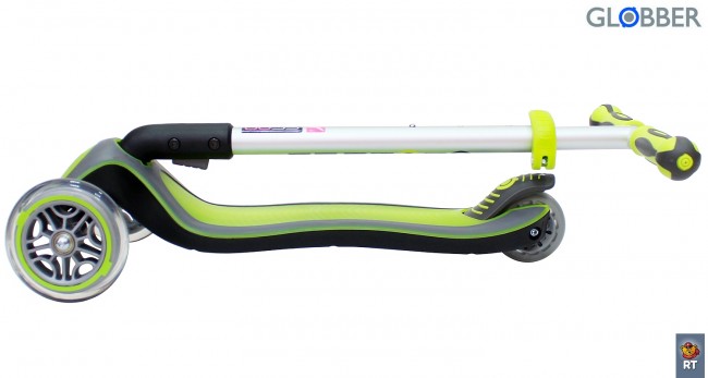 448-106 Самокат Globber Elite F My Free Fold up со светящейся платформой Green