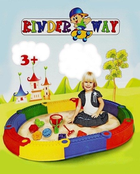 01-120 Песочница Стена Замка Kinderway разноцветная 145х114 см 14 элементов