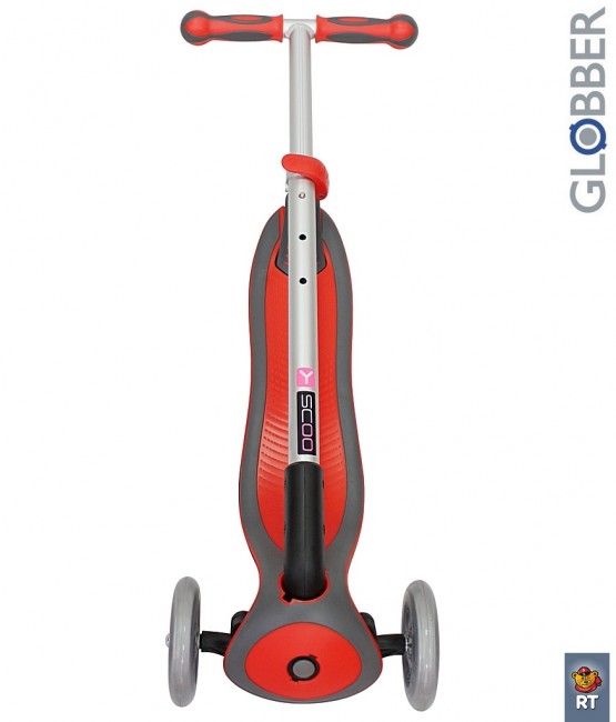 448-102 Самокат Globber Elite F My Free Fold up со светящейся платформой RED