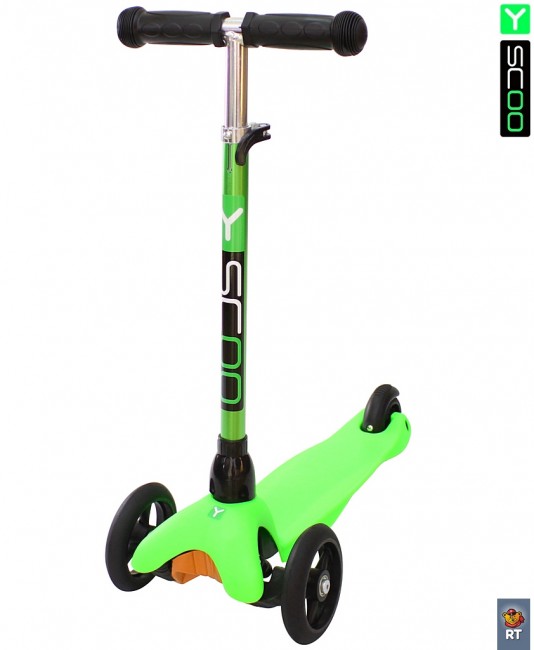 Самокат 3-х кол. Y-Scoo Mini Glam Metallic RT green