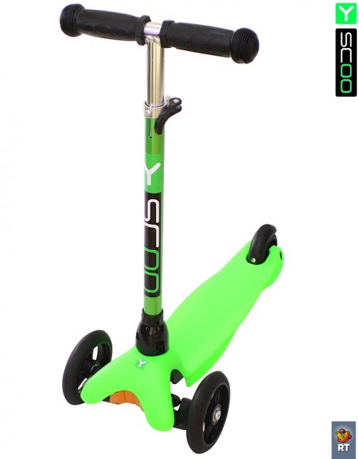Самокат 3-х кол. Y-Scoo Mini Glam Metallic RT green
