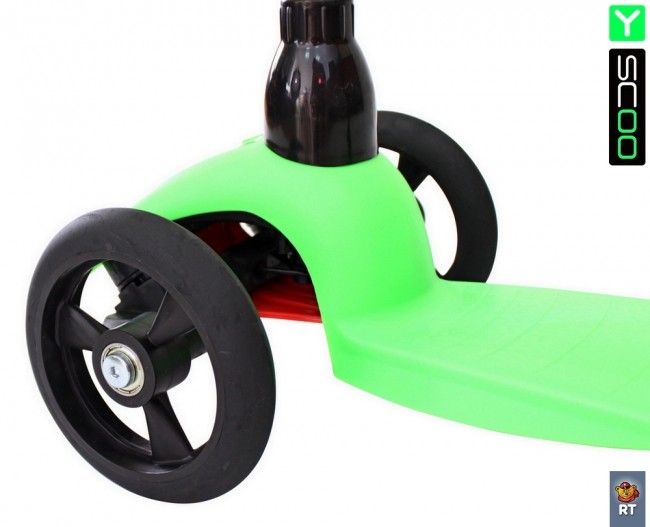 Самокат 3-х кол. Y-Scoo Mini Glam Metallic RT green
