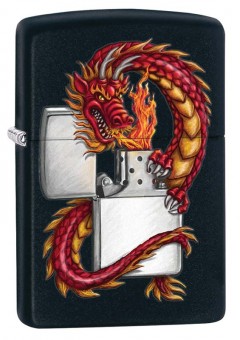 Зажигалка Zippo Дракон, с покрытием Black Matte, латунь/сталь, чёрная, матовая, 36x12x56 мм Зажигалка Zippo Дракон, с покрытием Black Matte, латунь/сталь, чёрная, матовая, 36x12x56 мм