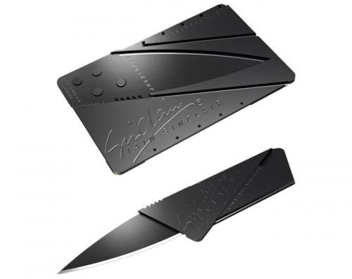 Нож-визитка Cardsharp, сувенирный, черная сталь