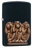 Зажигалка Zippo Classic (три обезьяны) с покрытием Black Matte, латунь/сталь, чёрная, матовая, 36x12x56 мм