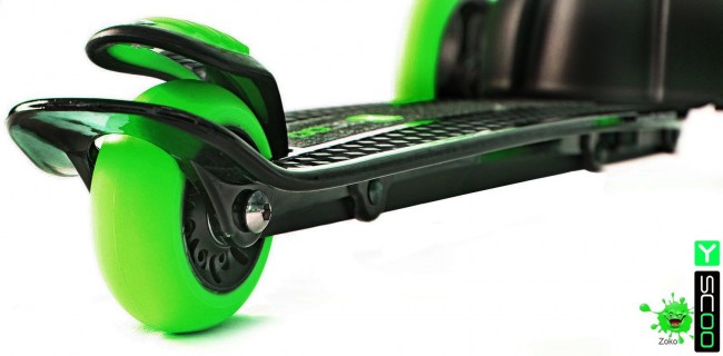 Самокат 3-х кол. Y-Scoo RT Trio Diamond 120 Monsters 1 высота с блокировкой колес green Zoko