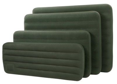 Матрас Intex Prestige со встроенным ручным насосом, флок, зеленый, 137*191*22 см.