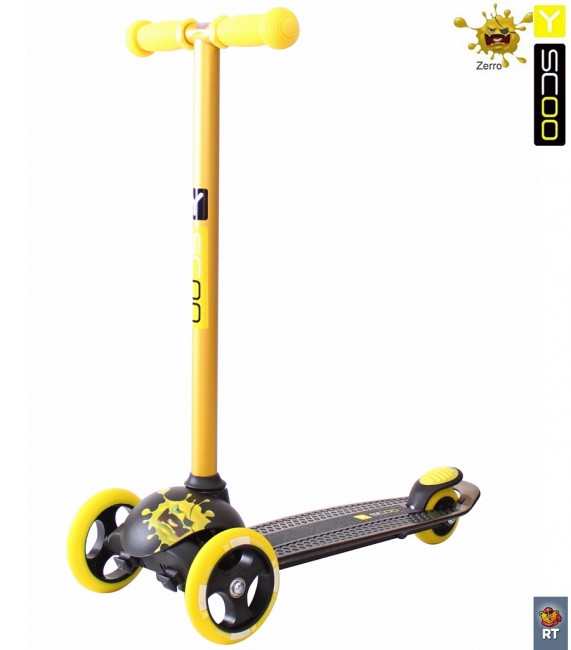Самокат 3-х кол. Y-Scoo RT Trio Diamond 120 Monsters 1 высота с блокировкой колес yellow Zerro