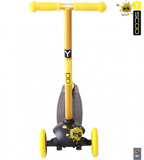 Самокат 3-х кол. Y-Scoo RT Trio Diamond 120 Monsters 1 высота с блокировкой колес yellow Zerro