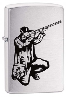 Зажигалка Zippo Охотник, с покрытием Brushed Chrome, латунь/сталь, серебристая, матовая, 36x12x56 мм Зажигалка Zippo Охотник, с покрытием Brushed Chrome, латунь/сталь, серебристая, матовая, 36x12x56 мм