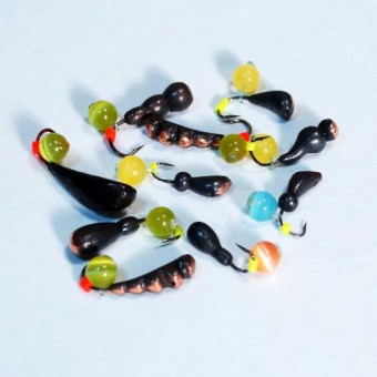 Мормышка Кошачий Глаз, набор №3 Микс, ручной работы, кр. Hayabusa (10шт./уп.)